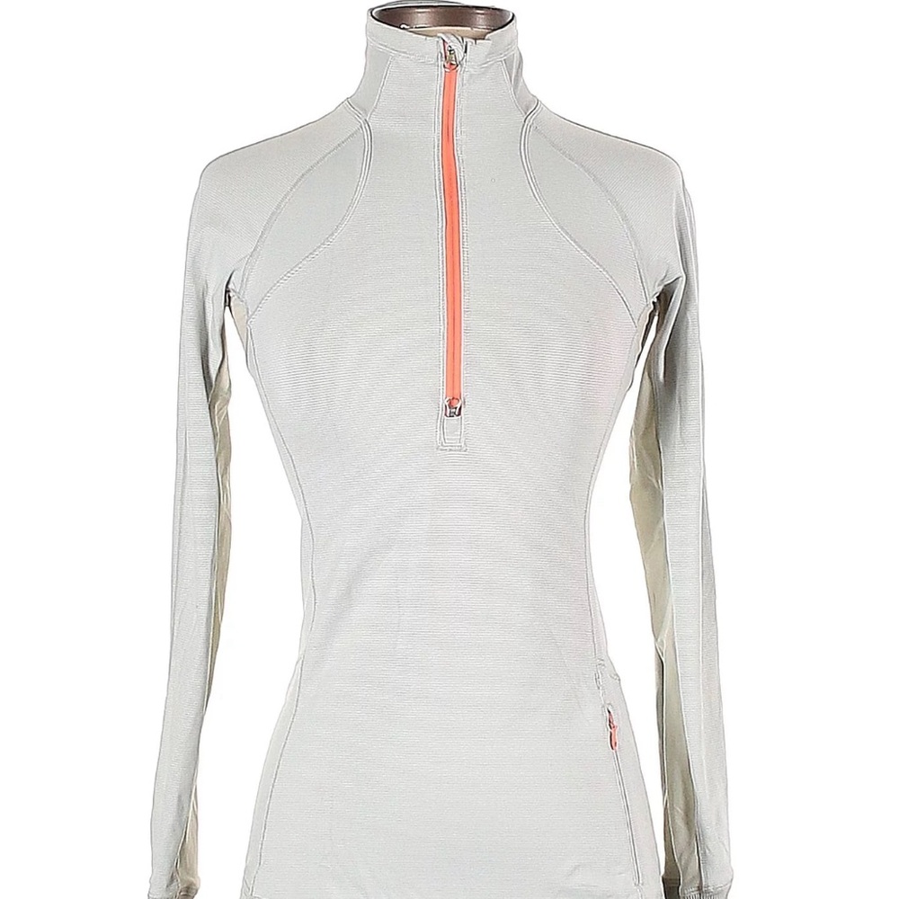 Lululemon Run Wild 1/2 Zip Pullover 6 Stripe thumb holes mock neck